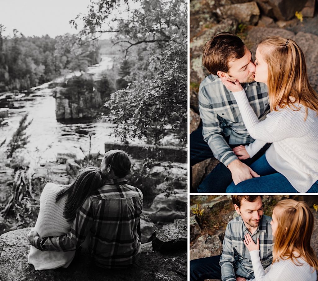 Adventurous & Fun Engagements session at Interstate State Park, Wisconsin // Enjoying the view