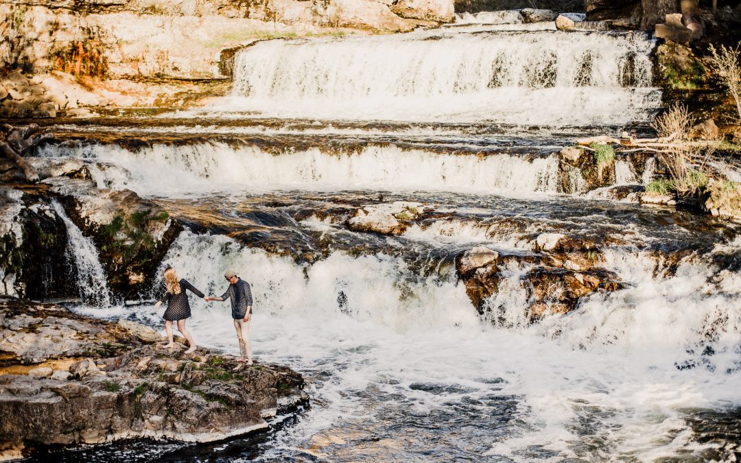 Natalie & Trevor // Adventure engagement session at Willow Falls in Willow River State Park // Hudson, WI